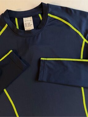 Athlio Compression Shirt Men S SLIM Contrast Stitching Performance Gym Shirt